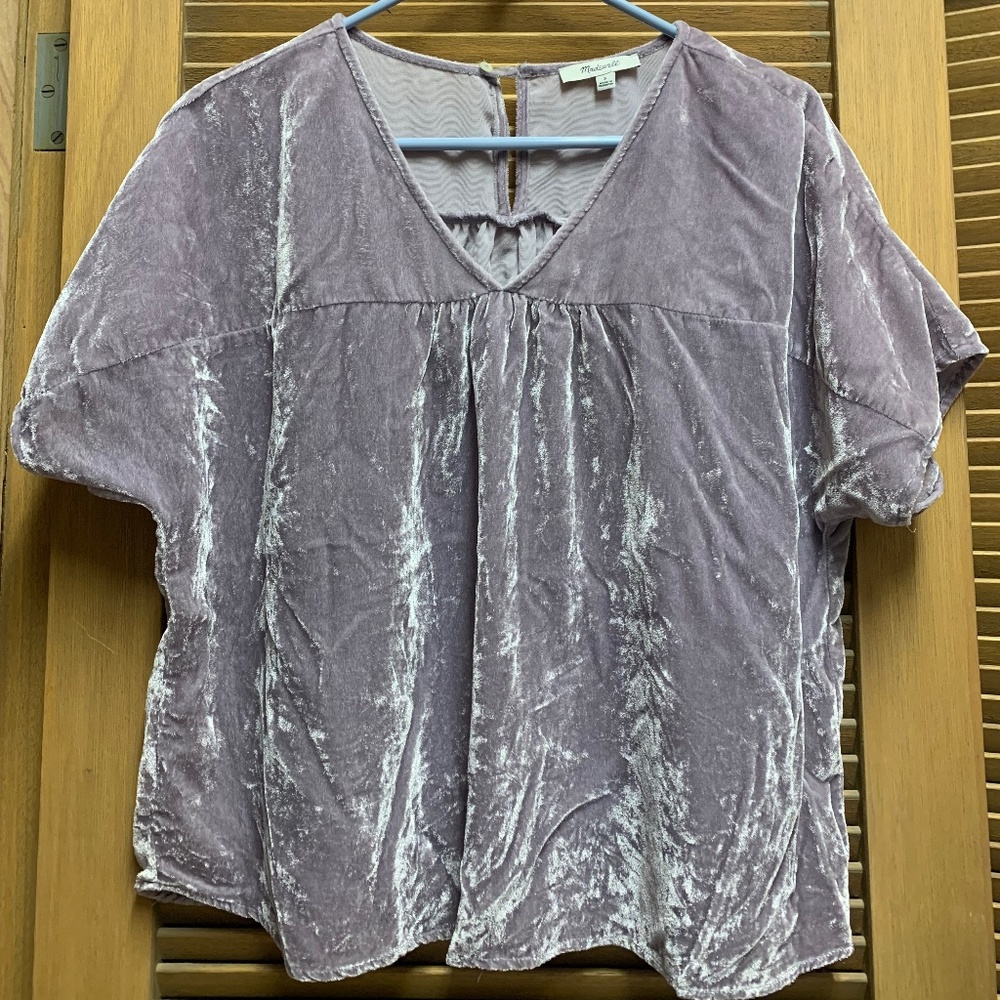 3/$15 EUC Small Madewell Purple Crushed Velour Top